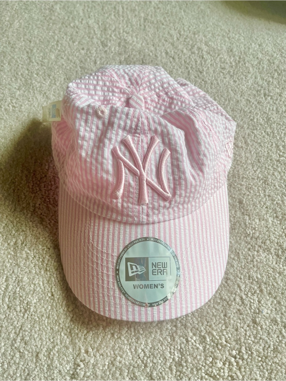 New Era Women's Pink Seersucker NY Cap
